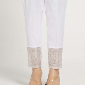 EMBROIDERED CAMBRIC TROUSER