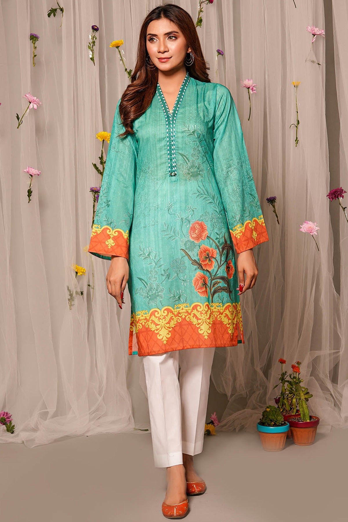 EMBROIDERED PRINTED LAWN SHIRT