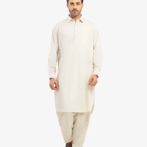 Men's Beige Kurta Shalwar - EMTKS5-41194
