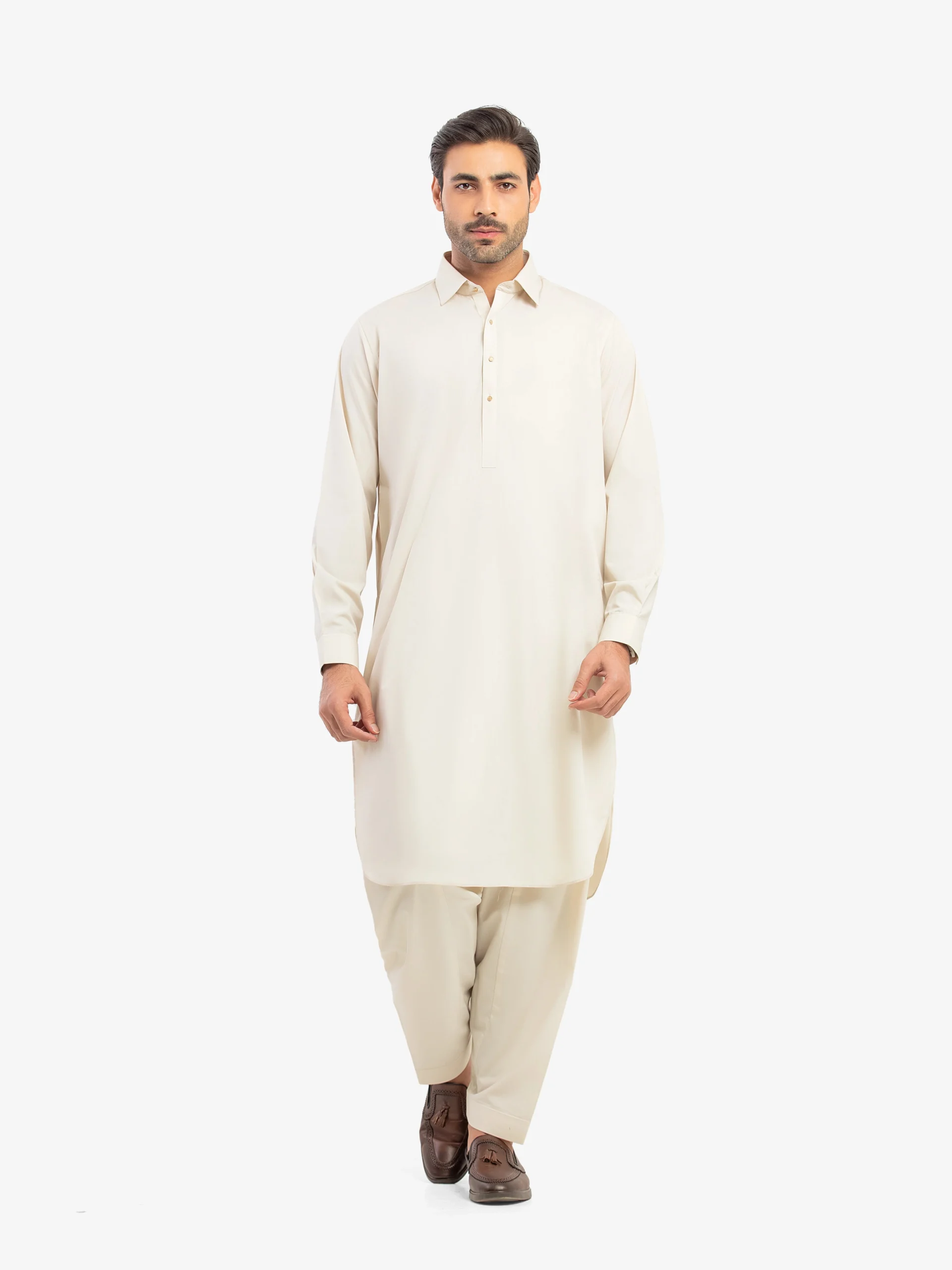 Men’s Beige Kurta Shalwar – EMTKS5-41194
