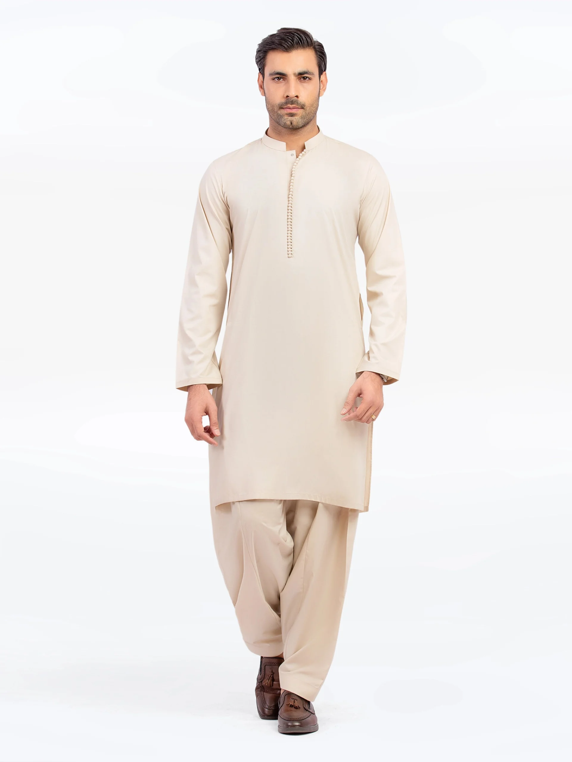 Men’s Beige Kurta Shalwar – EMTKST5-99574