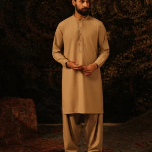 Men's Beige Kurta Shalwar - EMTKST5-99604