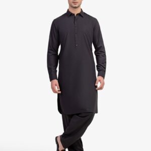 Men's Black Kurta Shalwar - EMTKST5-99587