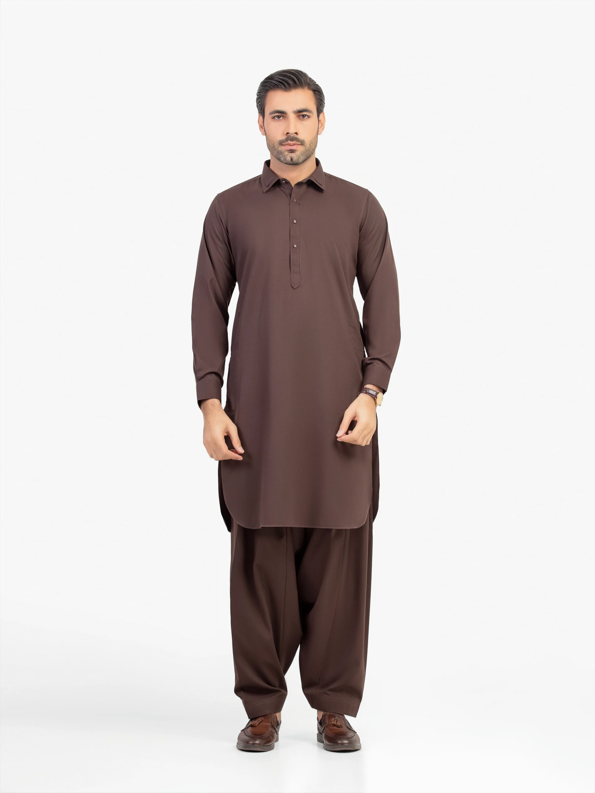 Men’s Brown Kurta Shalwar – EMTKST5-99616