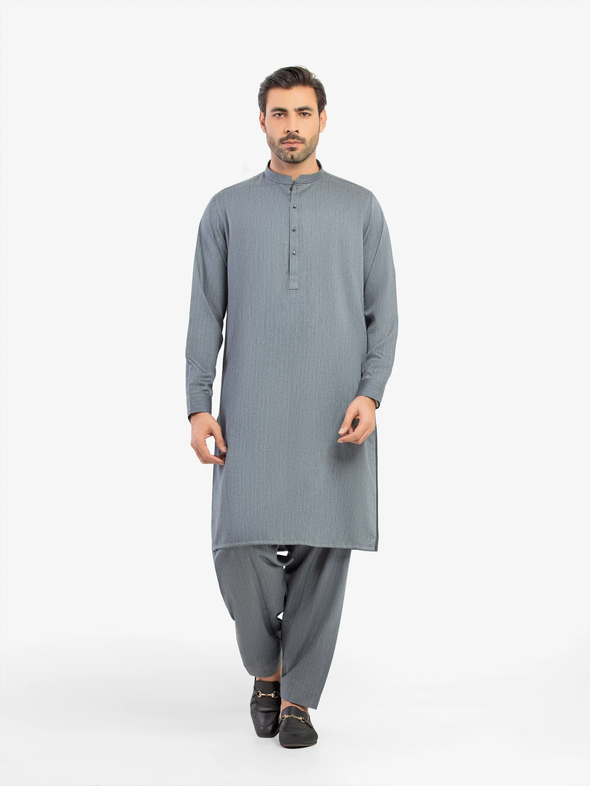 Men’s Dark Grey Kurta Shalwar – EMTKS5-41207