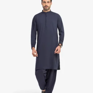 Men's Navy Blue Kurta Shalwar - EMTKS5-41203