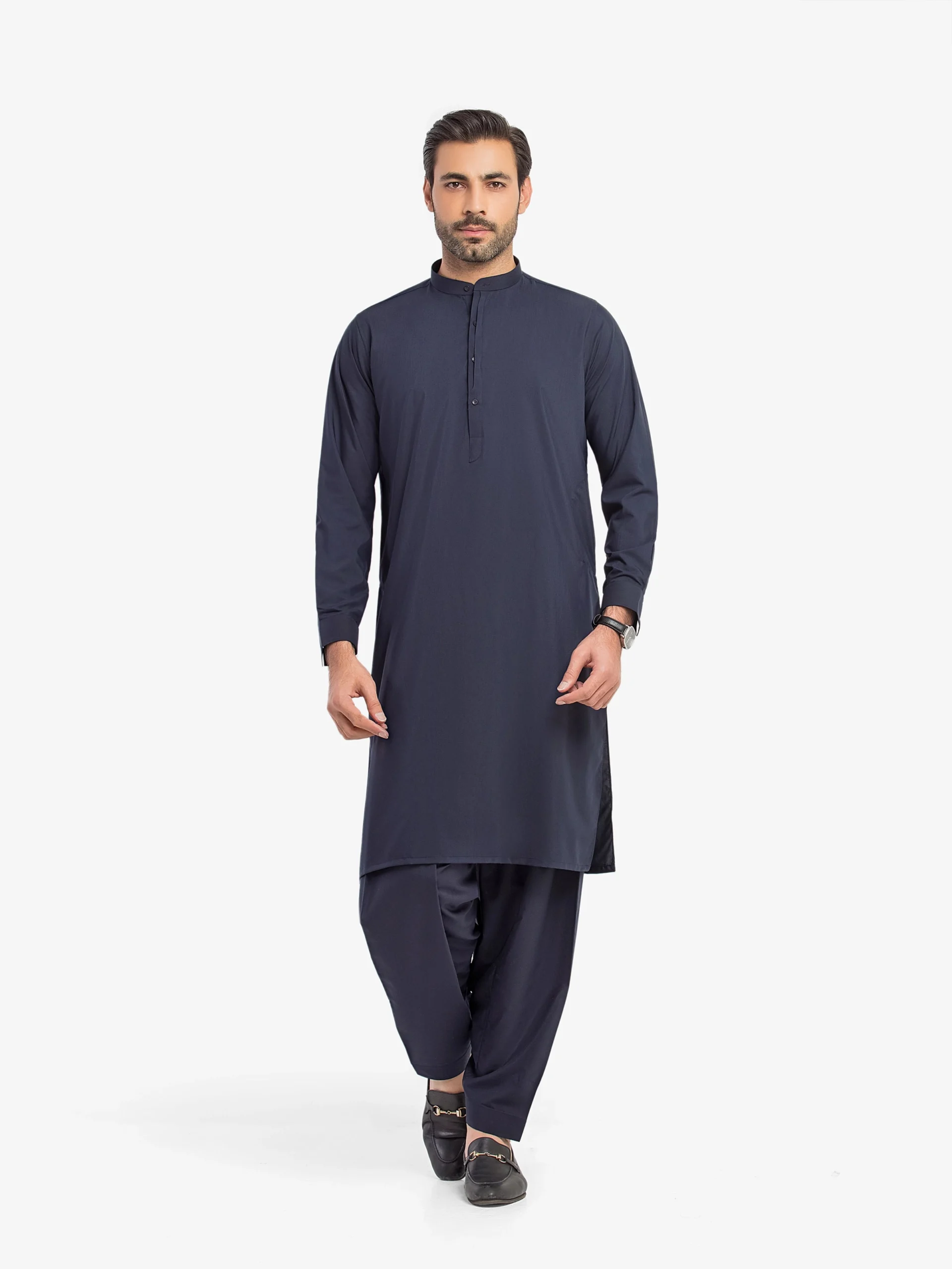 Men’s Navy Blue Kurta Shalwar – EMTKS5-41203