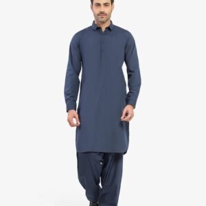Men's Navy Blue Kurta Shalwar - EMTKST5-99609