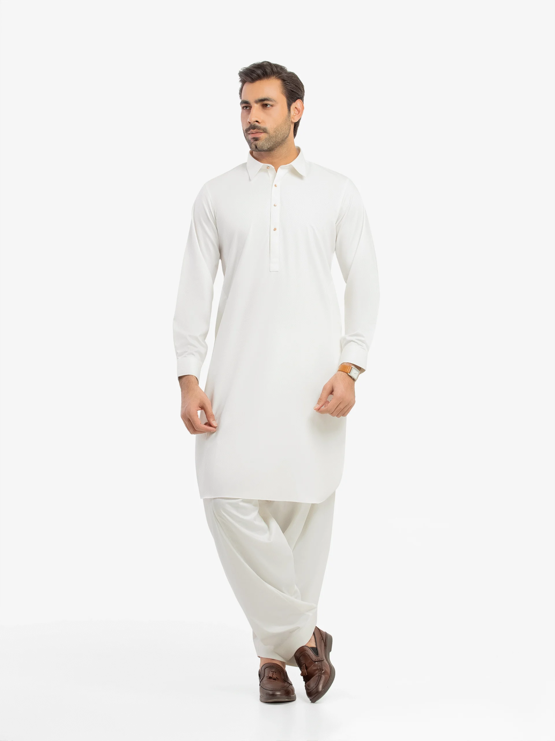 Men’s Off White Kurta Shalwar – EMTKST5-99614