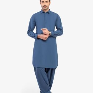 Men's Royal Blue Kurta Shalwar - EMTKST5-99599