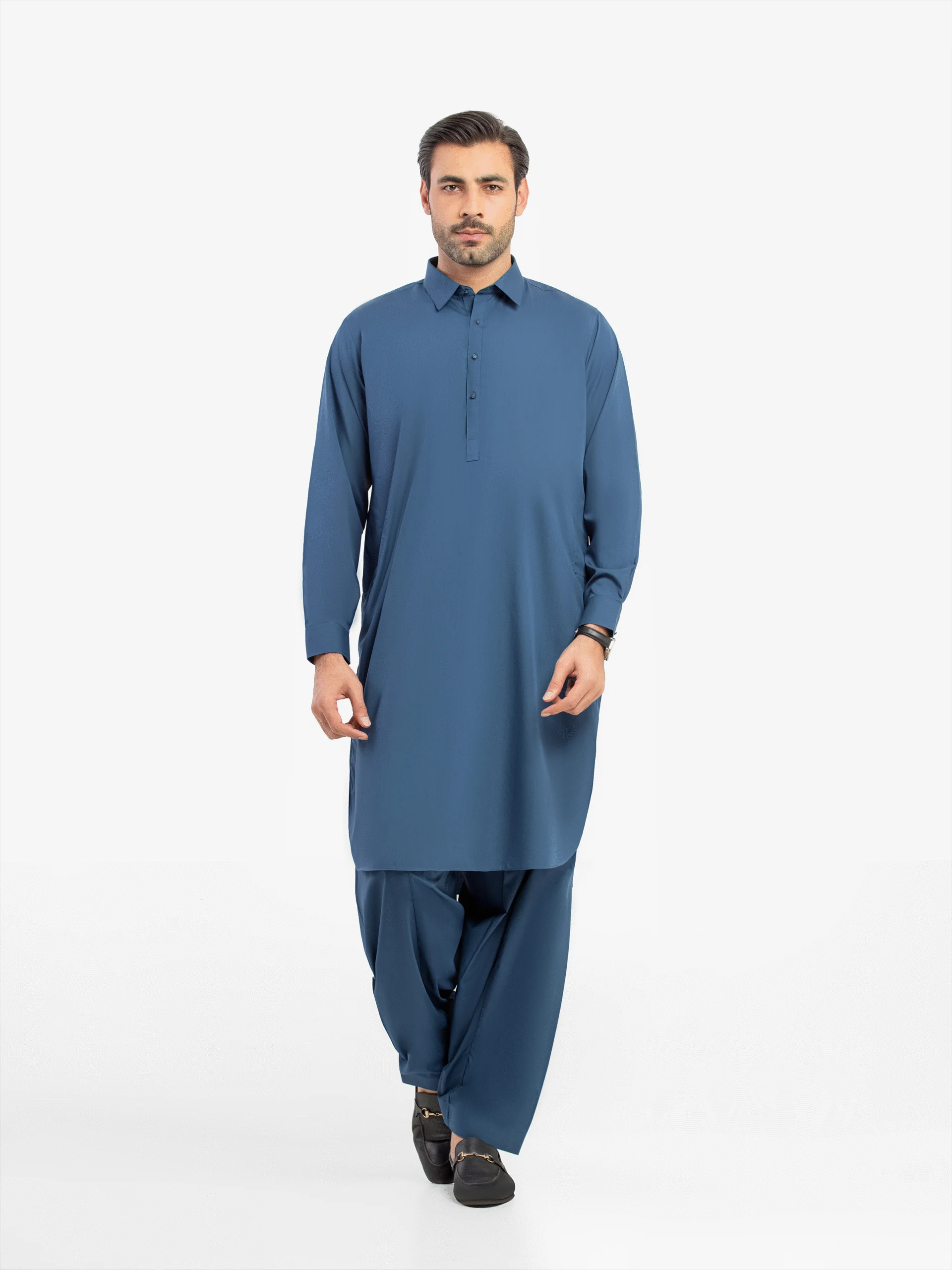 Men’s Teal Blue Kurta Shalwar – EMTKS5-41206