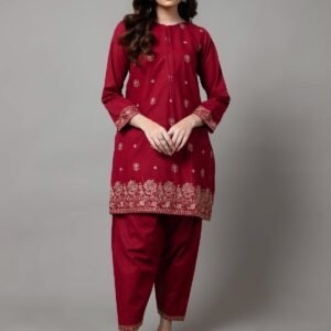 PRET EMBROIDERED SLUB KHADDAR 2 PCS