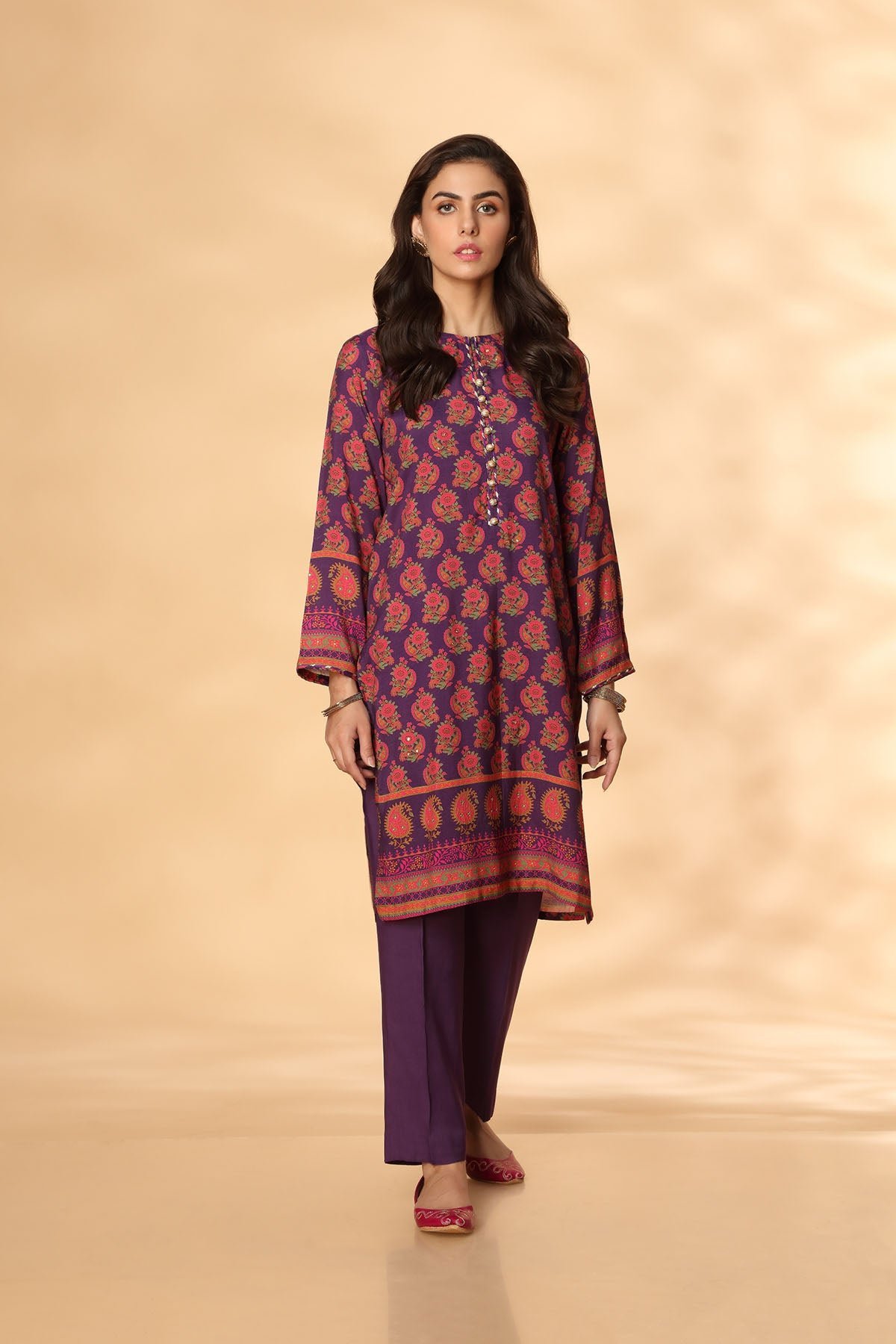 PRET PRINTED RAW SILK 2 PCS