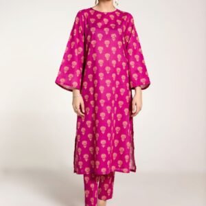 PRET PRINTED SLUB KHADDAR 2 PCS