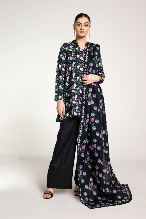 PRET PRINTED SLUB KHADDAR 3 PCS
