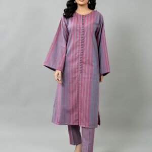 PRET SOLID YARN DYED STRIP KHADDAR 2 PCS