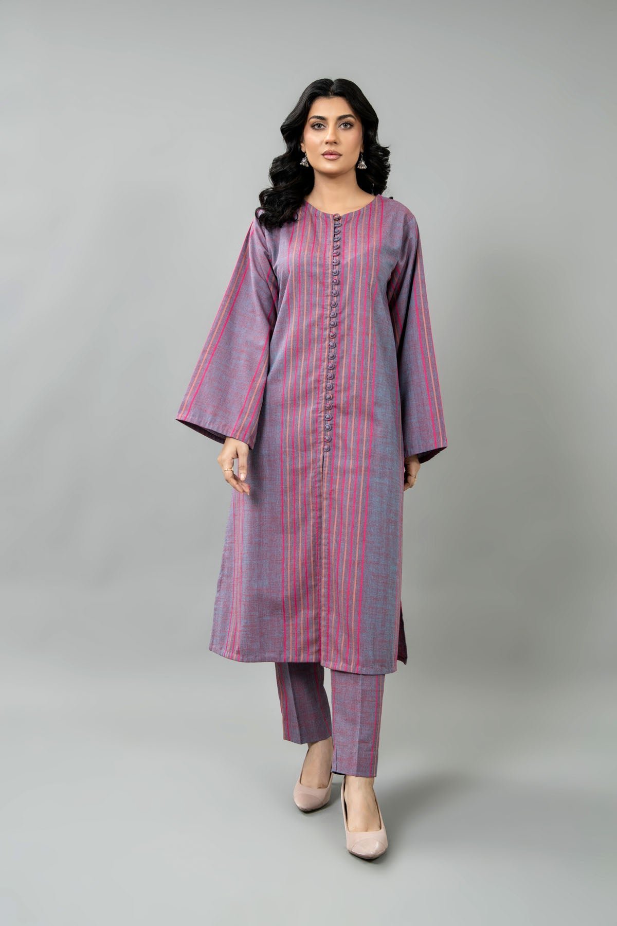 PRET SOLID YARN DYED STRIP KHADDAR 2 PCS