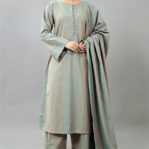 PRET SOLID YARN DYED STRIP KHADDAR 3 PCS